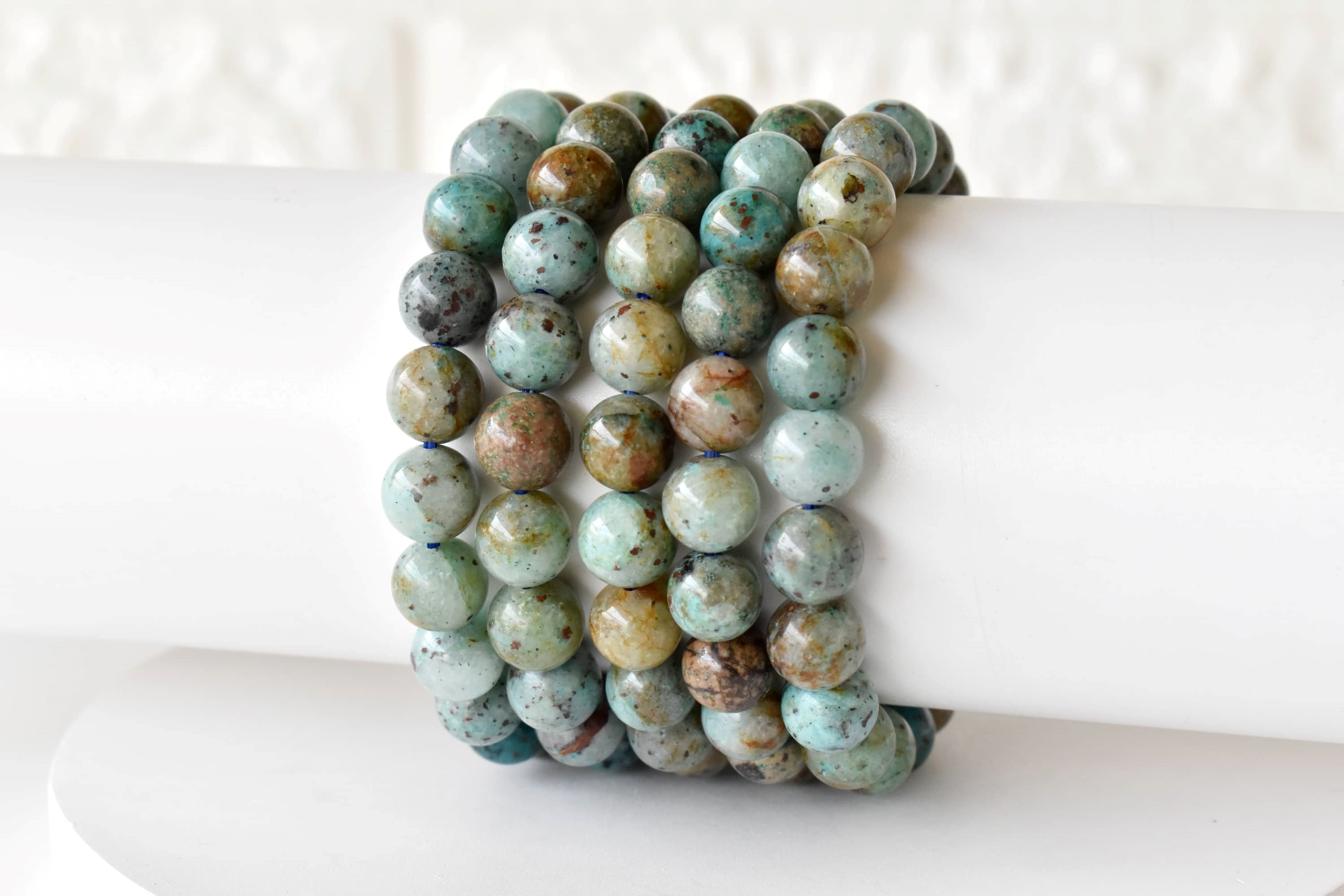 Chrysocolla Stone Beads Bracelet (Clarity and Harmony) DestGlow
