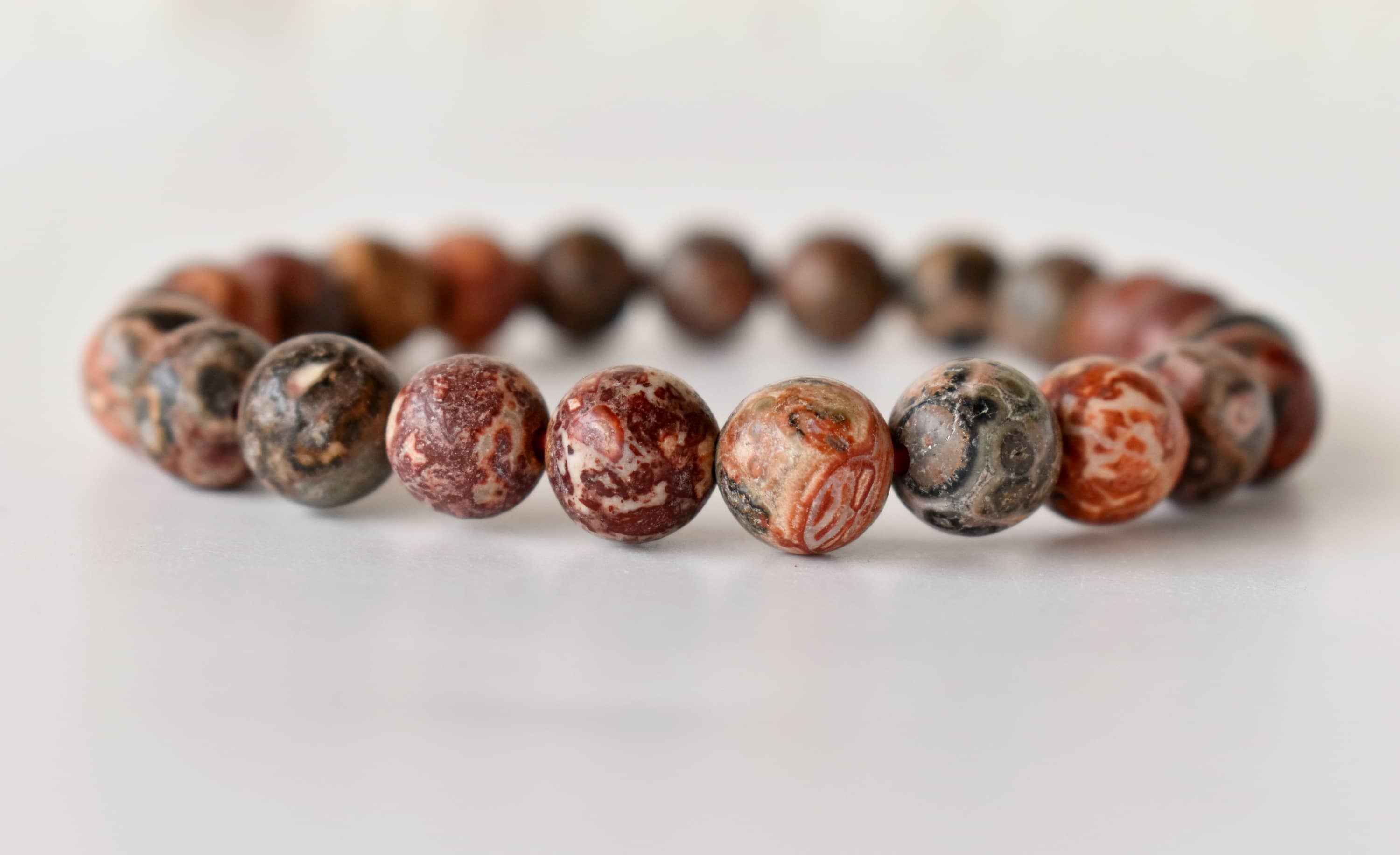 Leopardskin Jasper Bracelet (Leadership and Chakra Cleansing). DestGlow