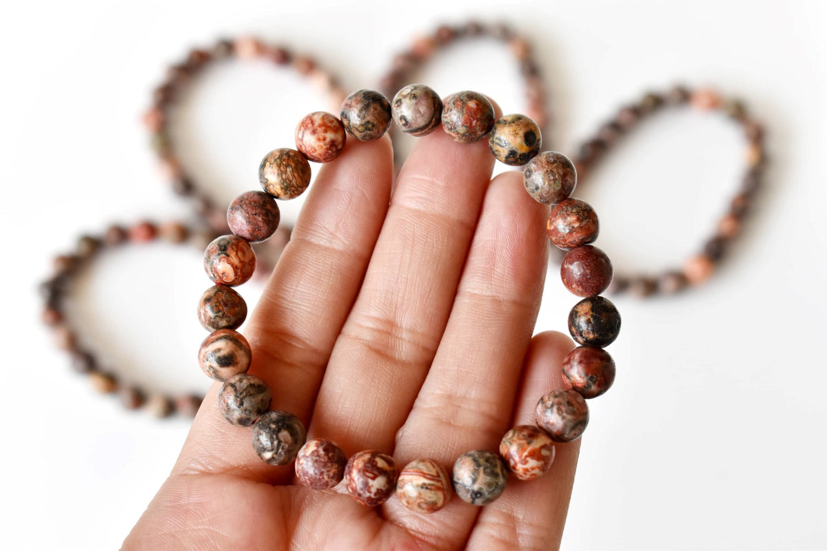 Leopardskin Jasper Bracelet (Leadership and Chakra Cleansing). DestGlow