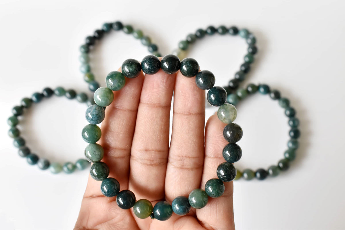 Moss Agate Bracelet (Balance and Communication) DestGlow