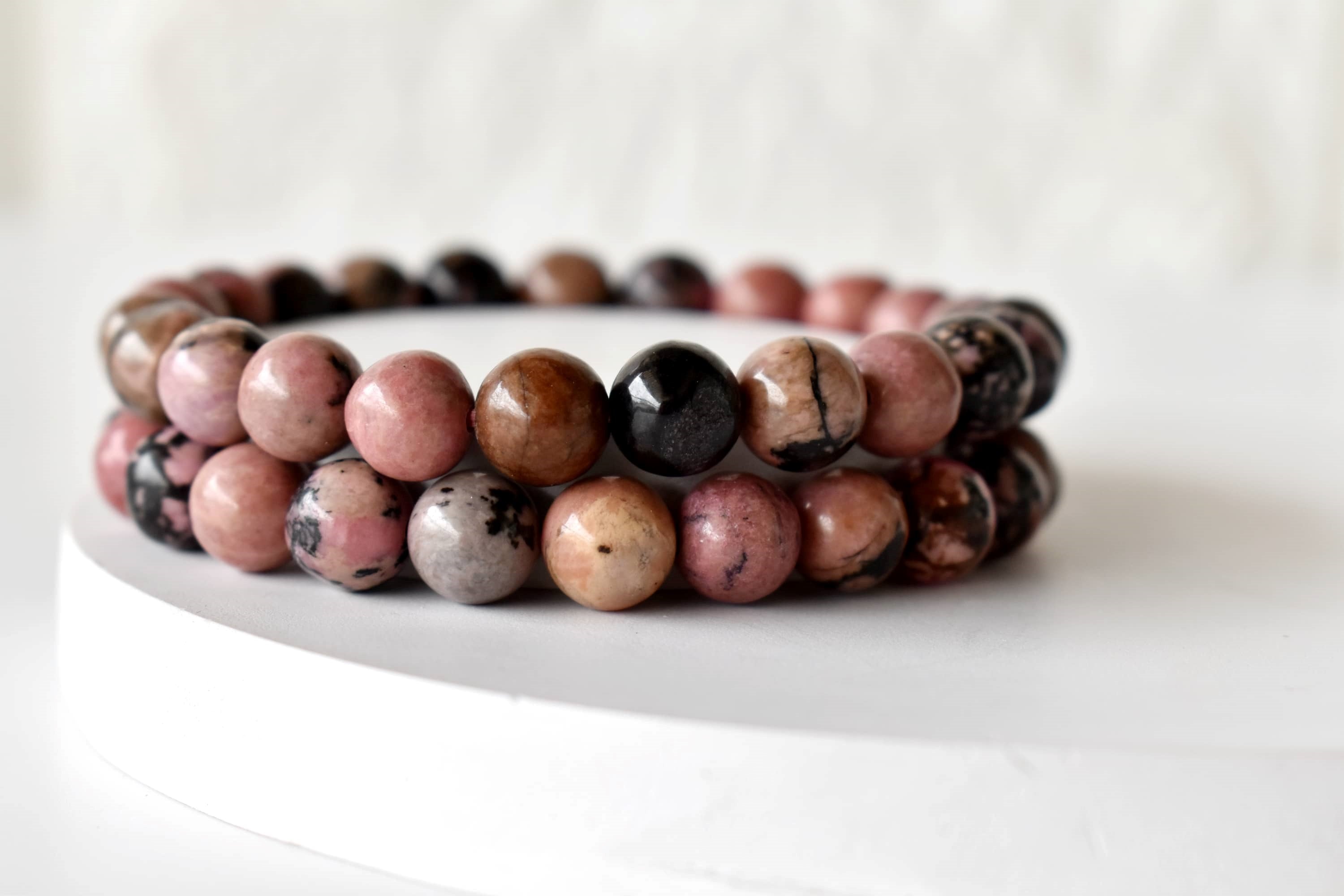 Rhodonite Bracelet (Empathy and Dispelling Negative Energy). DestGlow