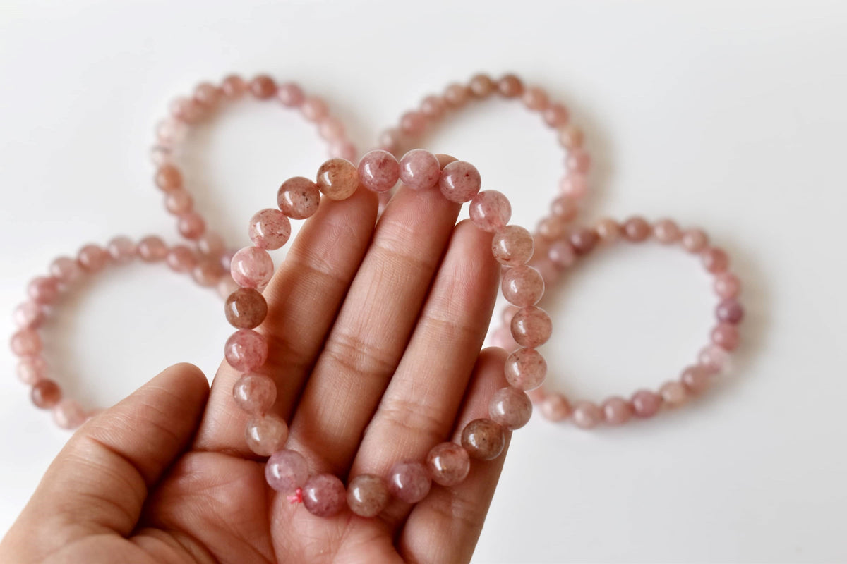 Strawberry Quartz Bracelet (Attraction and Emotional Calmness) DestGlow