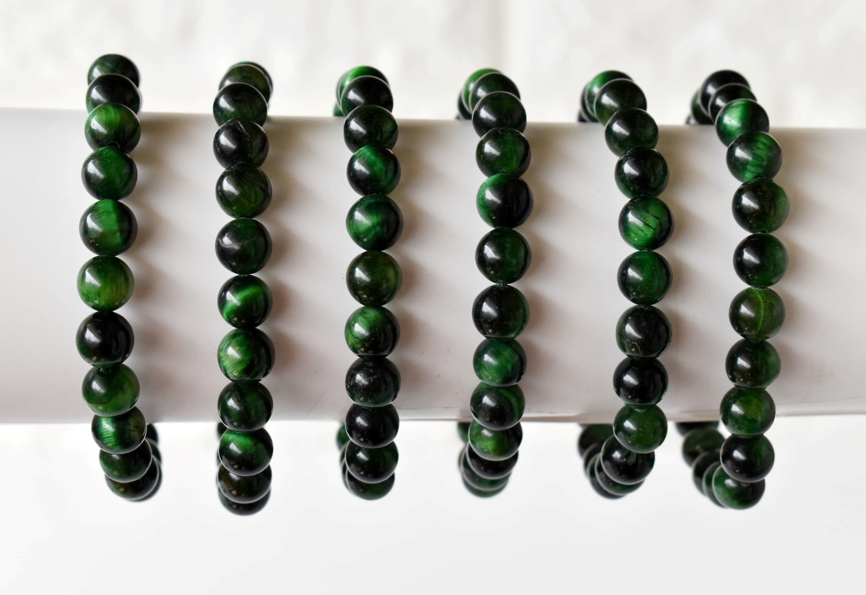Green Tiger Cats Eye Bracelet (Longevity and Protection) DestGlow