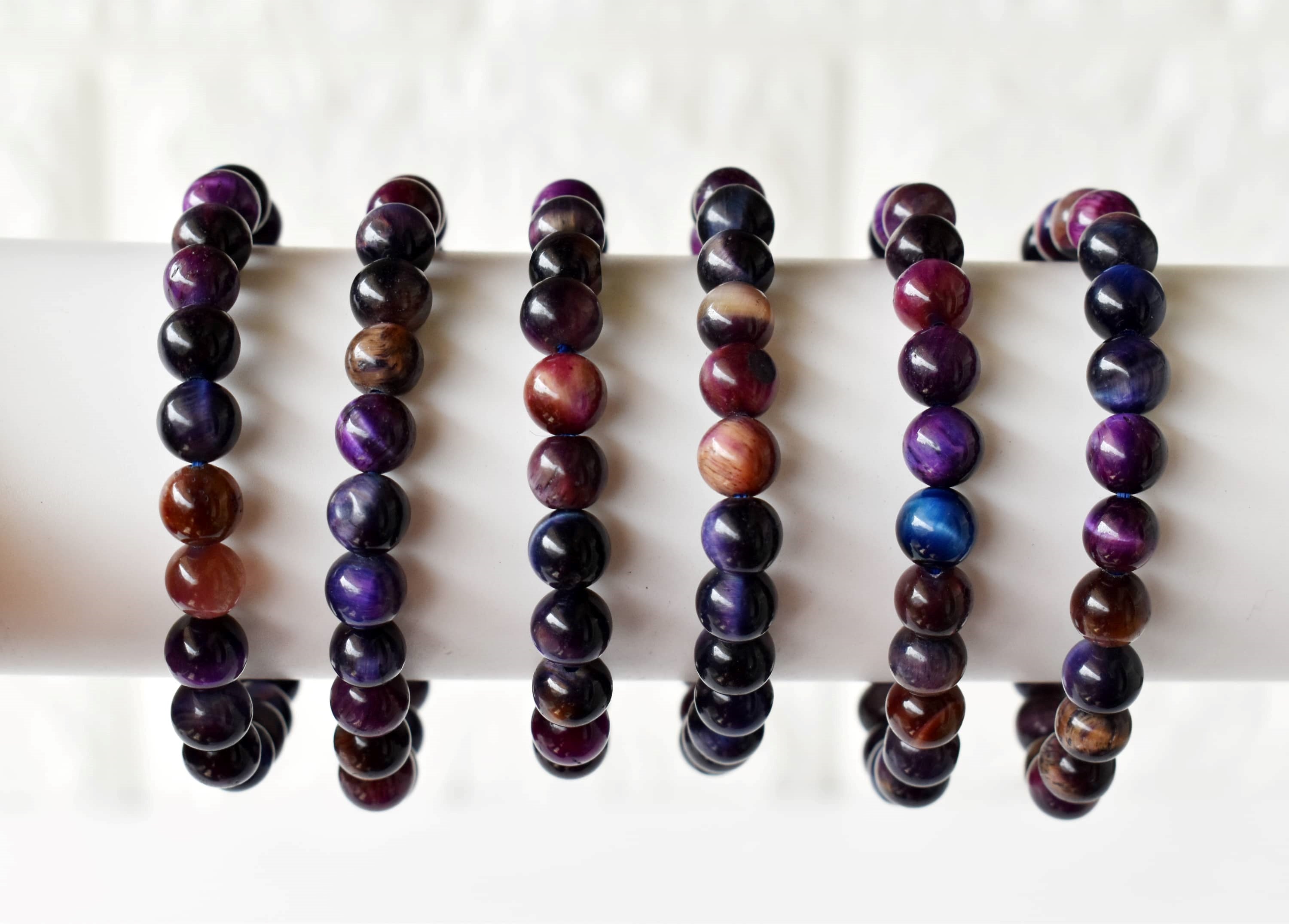 Violet Heated Tiger Cats Eye Bracelet (Creativity and Intuition). DestGlow