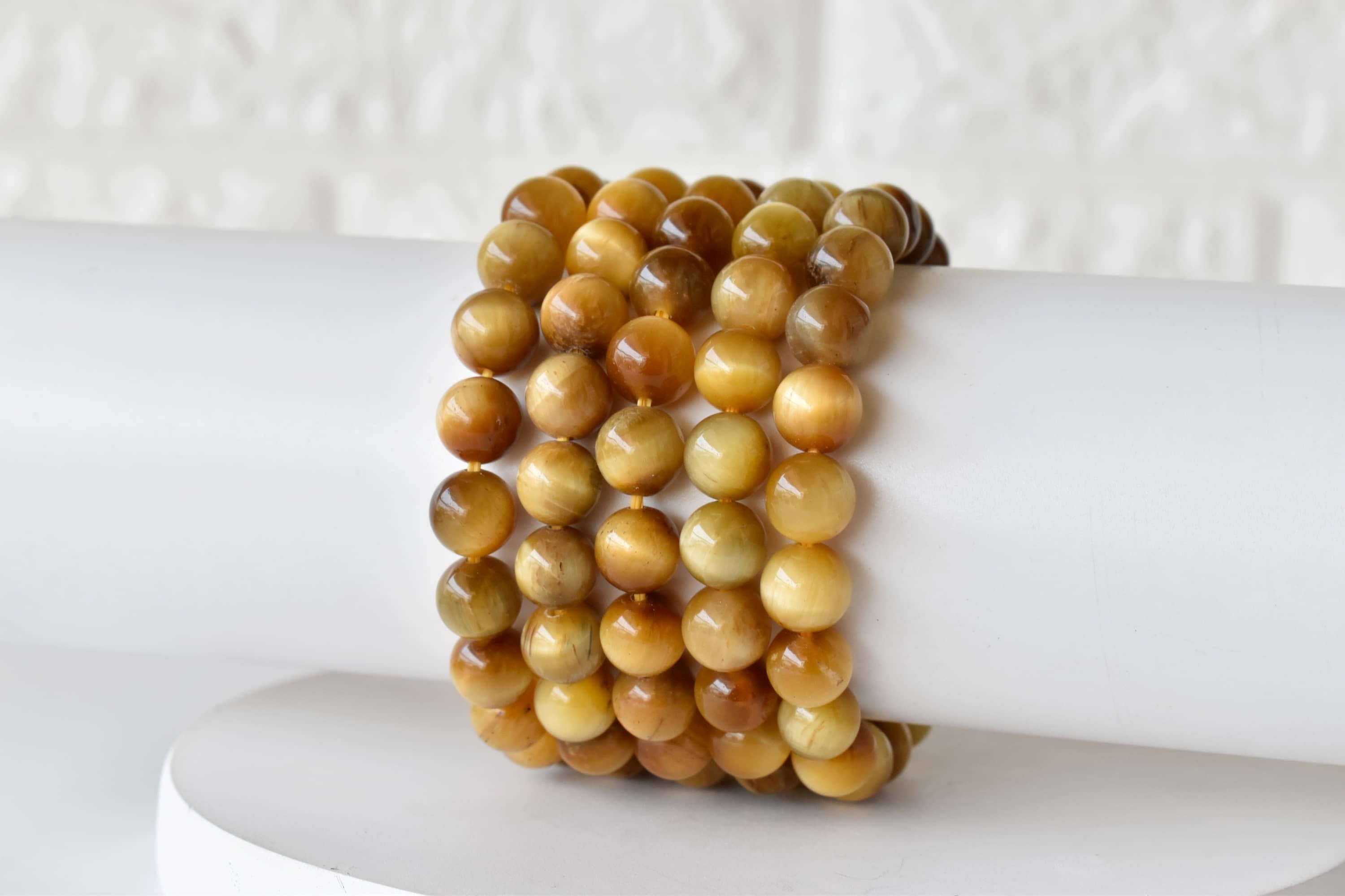 Yellow Heated Tiger Cats Eye Bracelet (Prosperity and Creativity) DestGlow