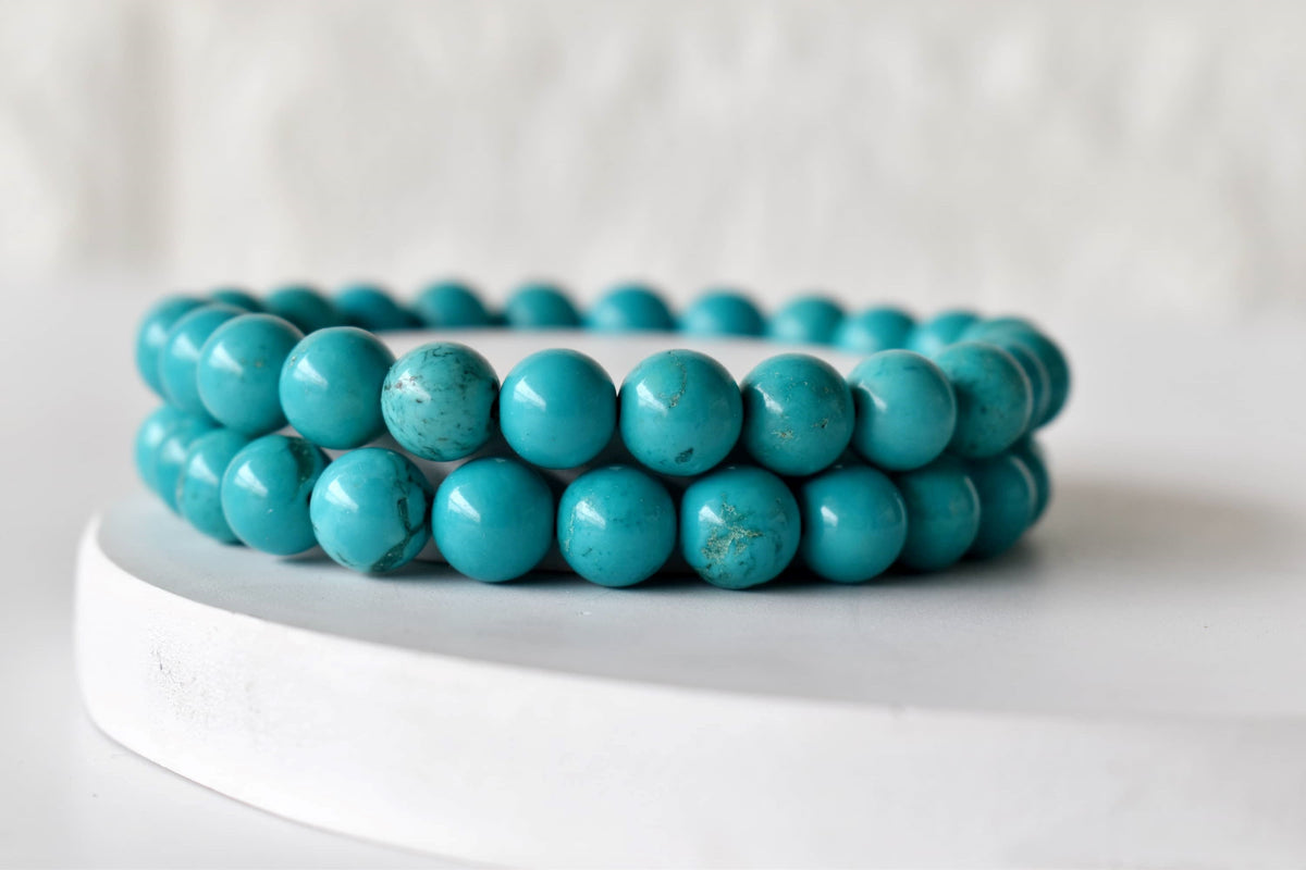 Turquoise Howlite Bracelet (Dream Recall and Patience) DestGlow
