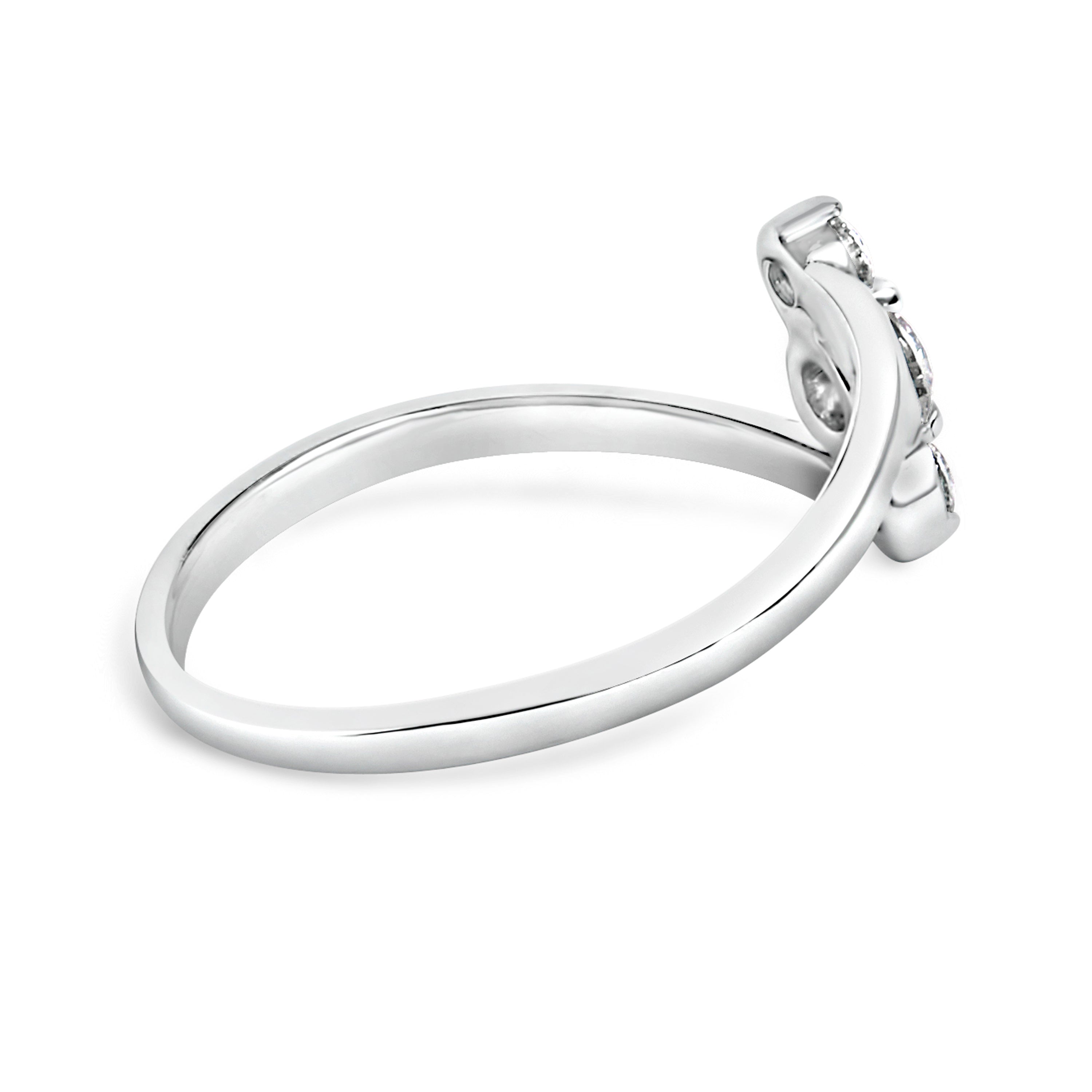 10K White Gold 1/4 Cttw Lab Grown Diamond Vertical Three Stone Ring DestGlow