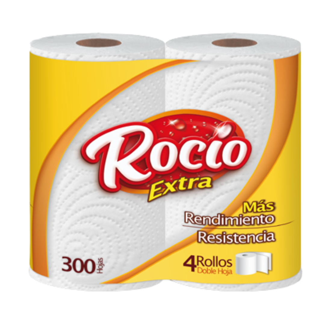 Rocío Extra Toilet Paper, 4?Roll Pack (300?Sheets Each) DestGlow