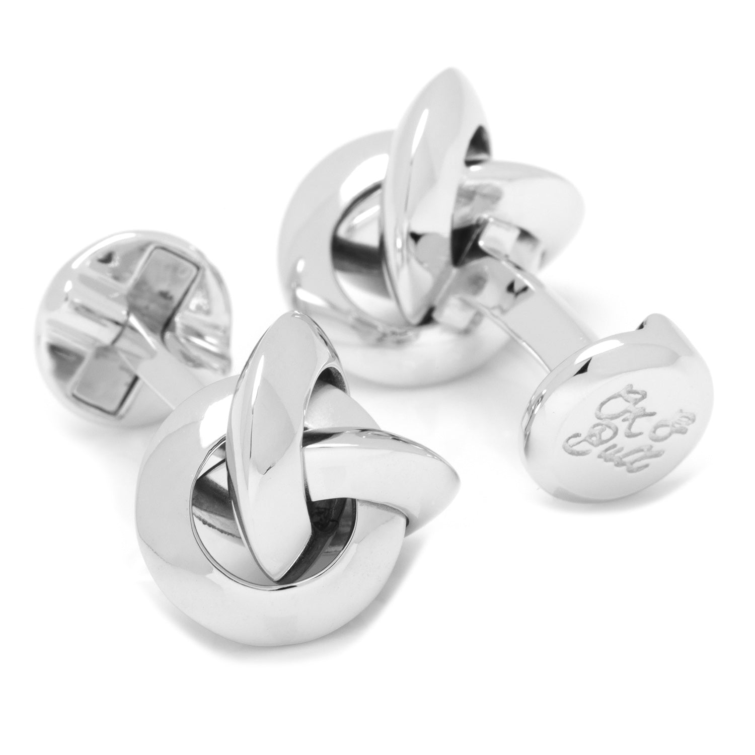 Sterling Silver Knot Cufflinks by Cufflinks.com