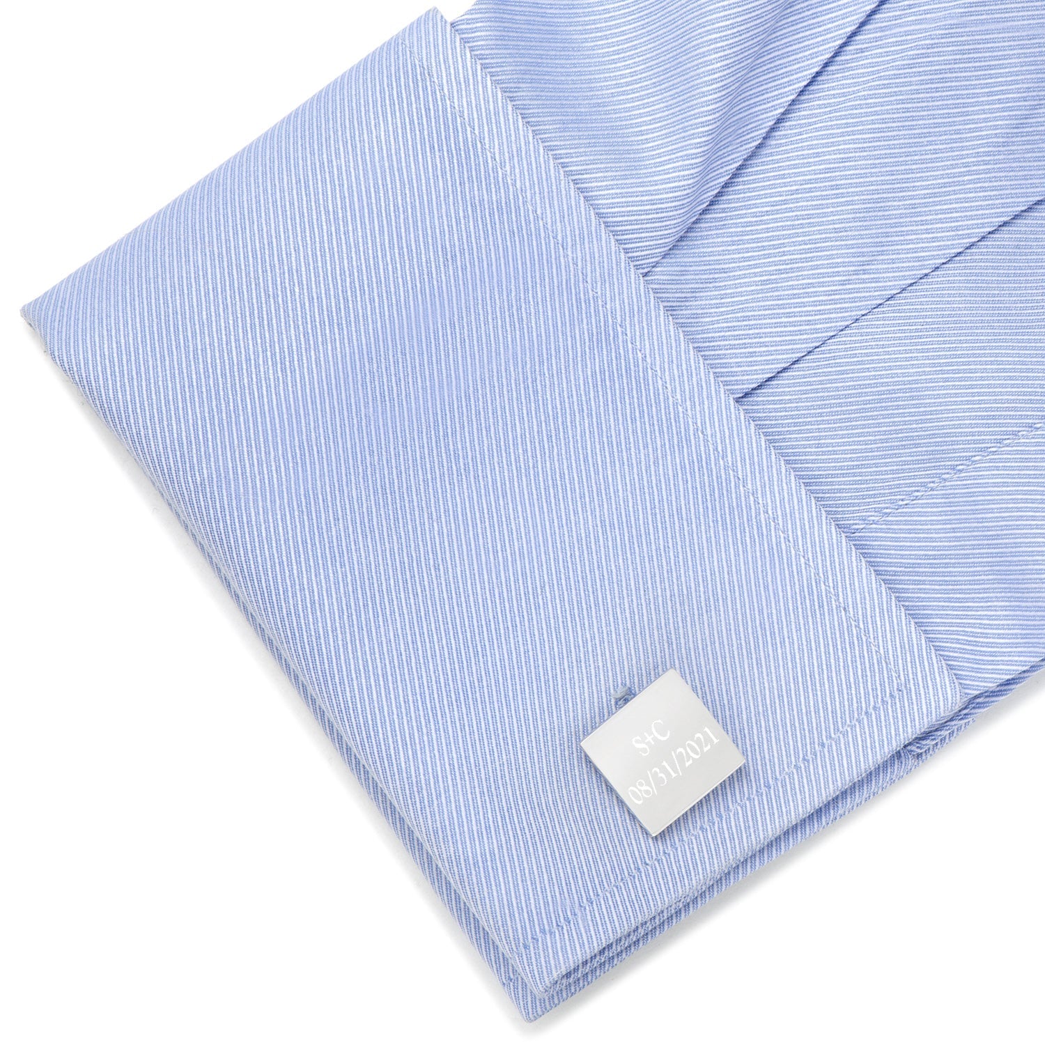 Personalized Wedding Day Engravable Square Cufflinks