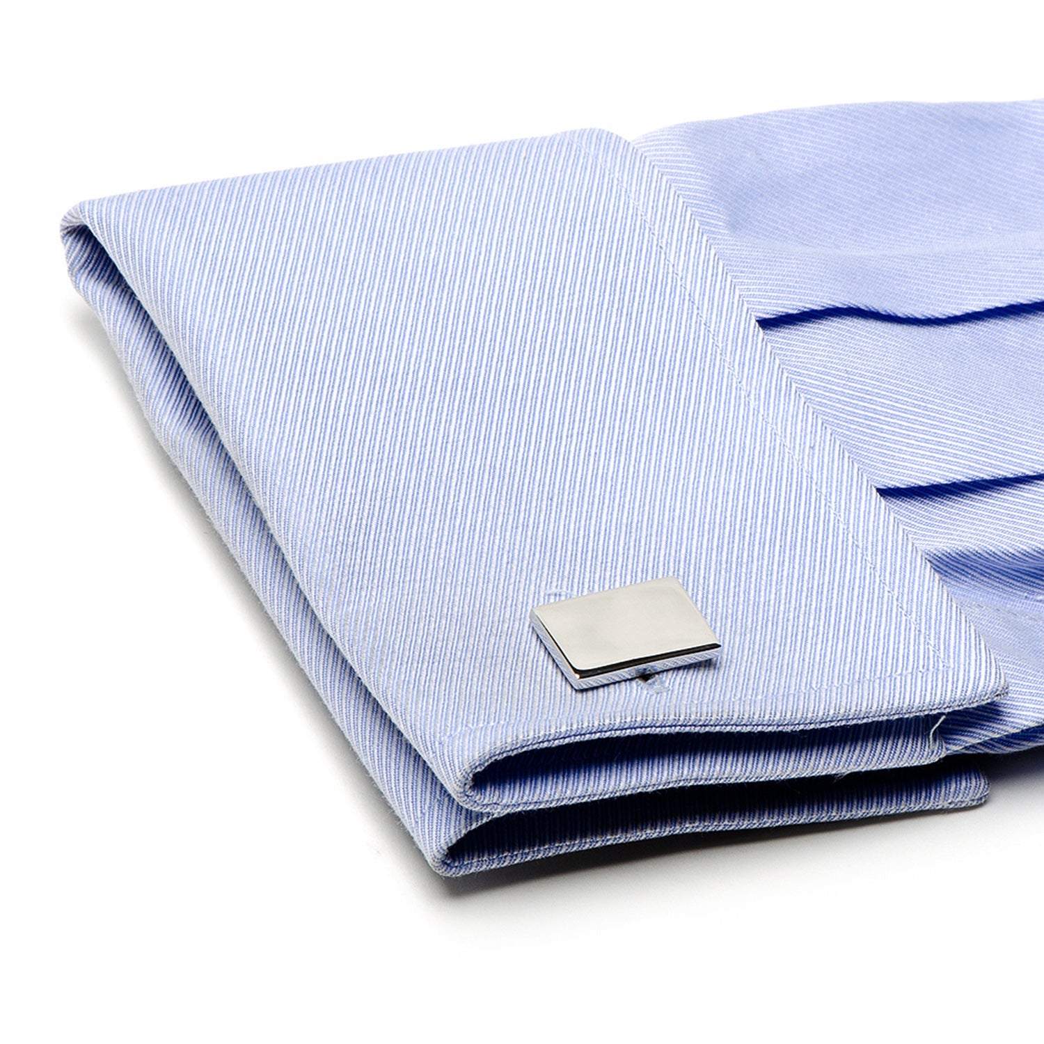 Sterling Silver Infinity Edge Rectangle Engravable Cufflinks by Cufflinks.com