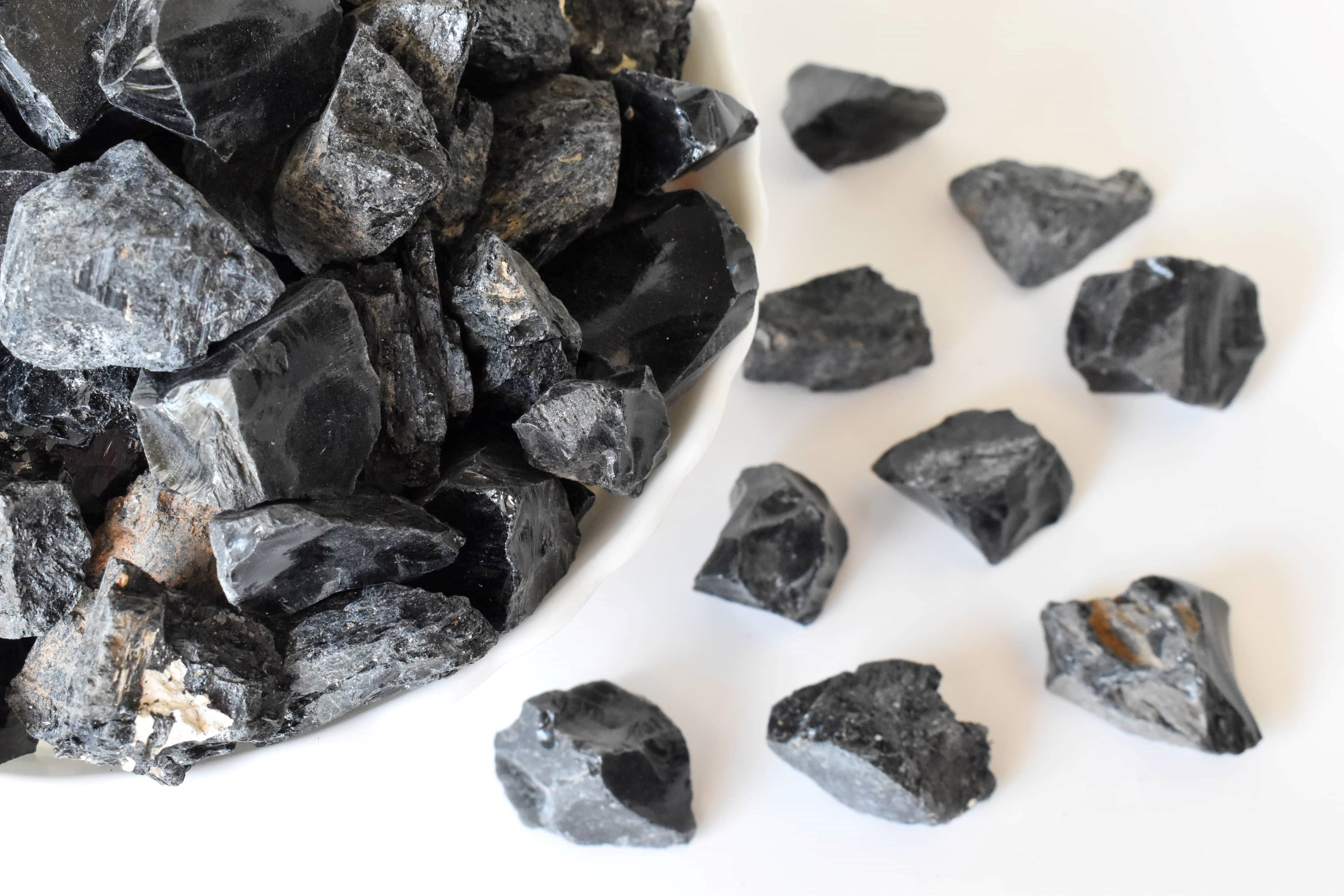 Black Tourmaline Rough Rocks (Causing Physical Ailments and Emotional Distress) DestGlow