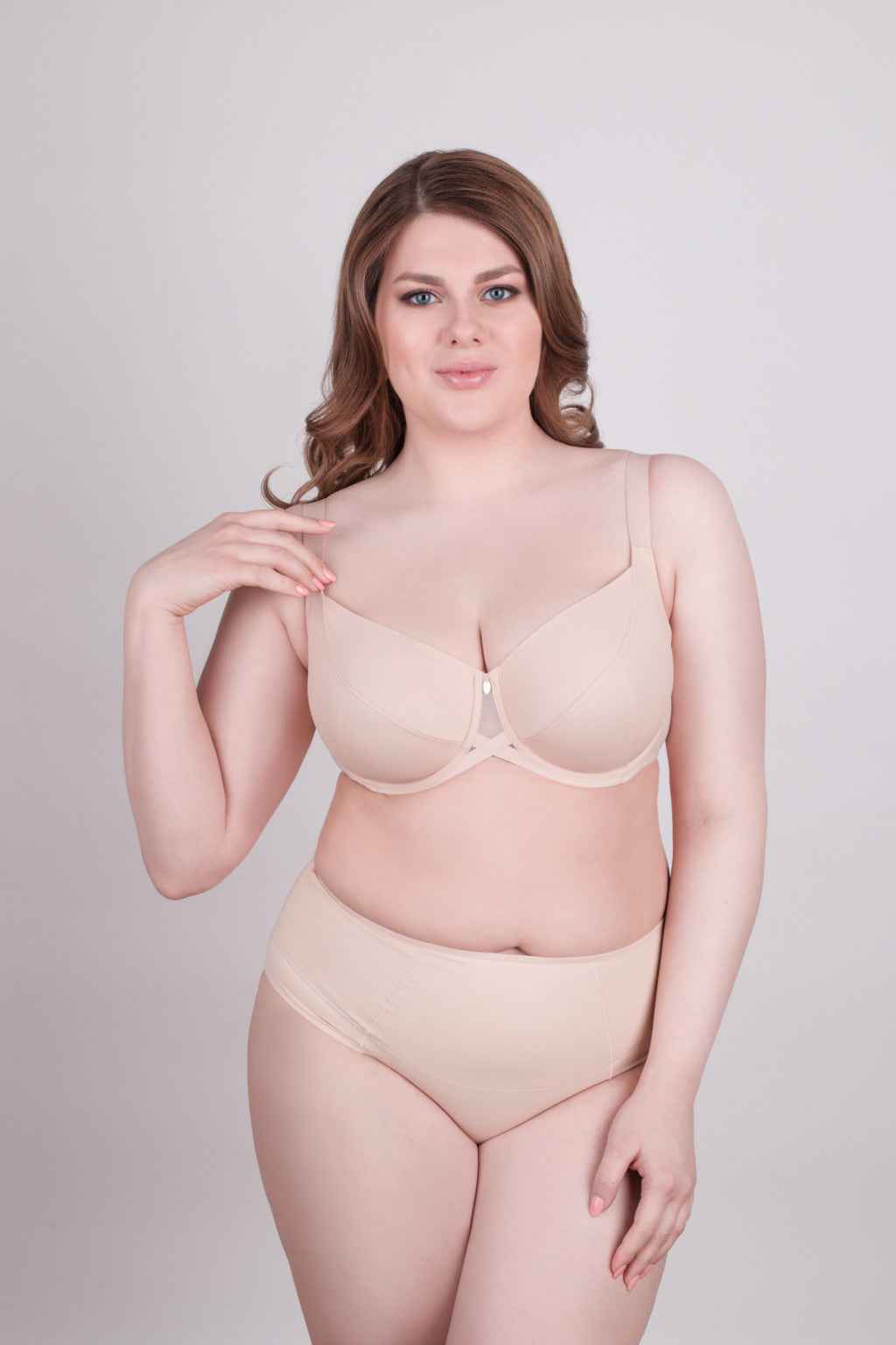 Bra Milavitsa 115910 - Elastic Knit, Underwired, Triple Diagonal Segment Cups