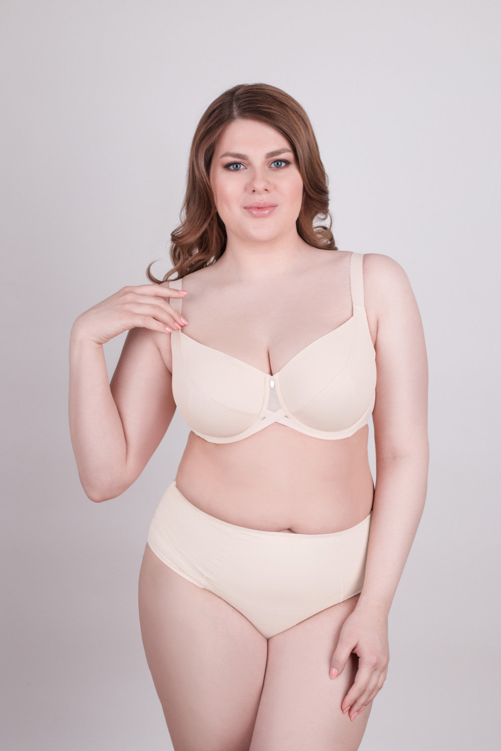 Bra Milavitsa 115910 - Elastic Knit, Underwired, Triple Diagonal Segment Cups - DestGlow