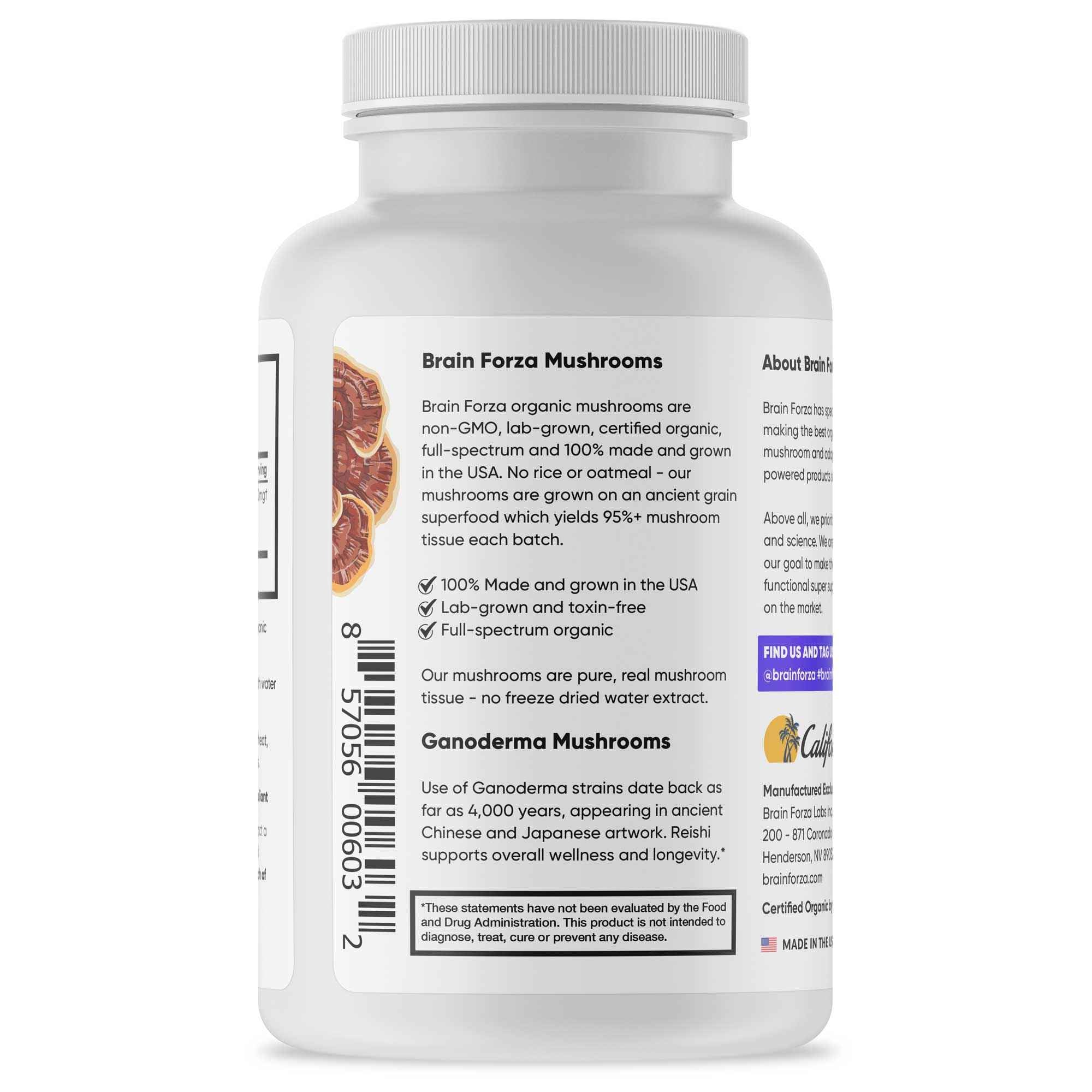 Organic Red Reishi Mushroom, 90 Capsules