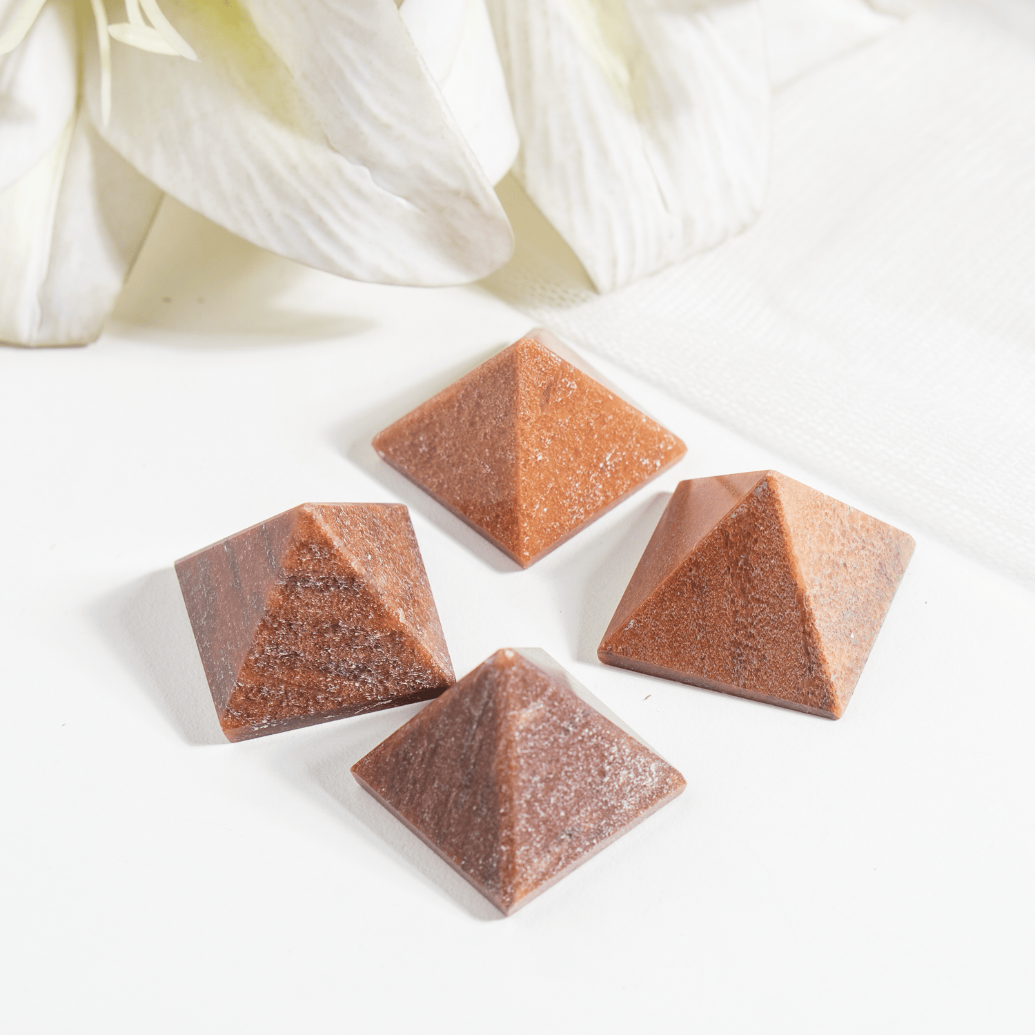 Orange Aventurine Pyramids (Optimism and Contentment) DestGlow