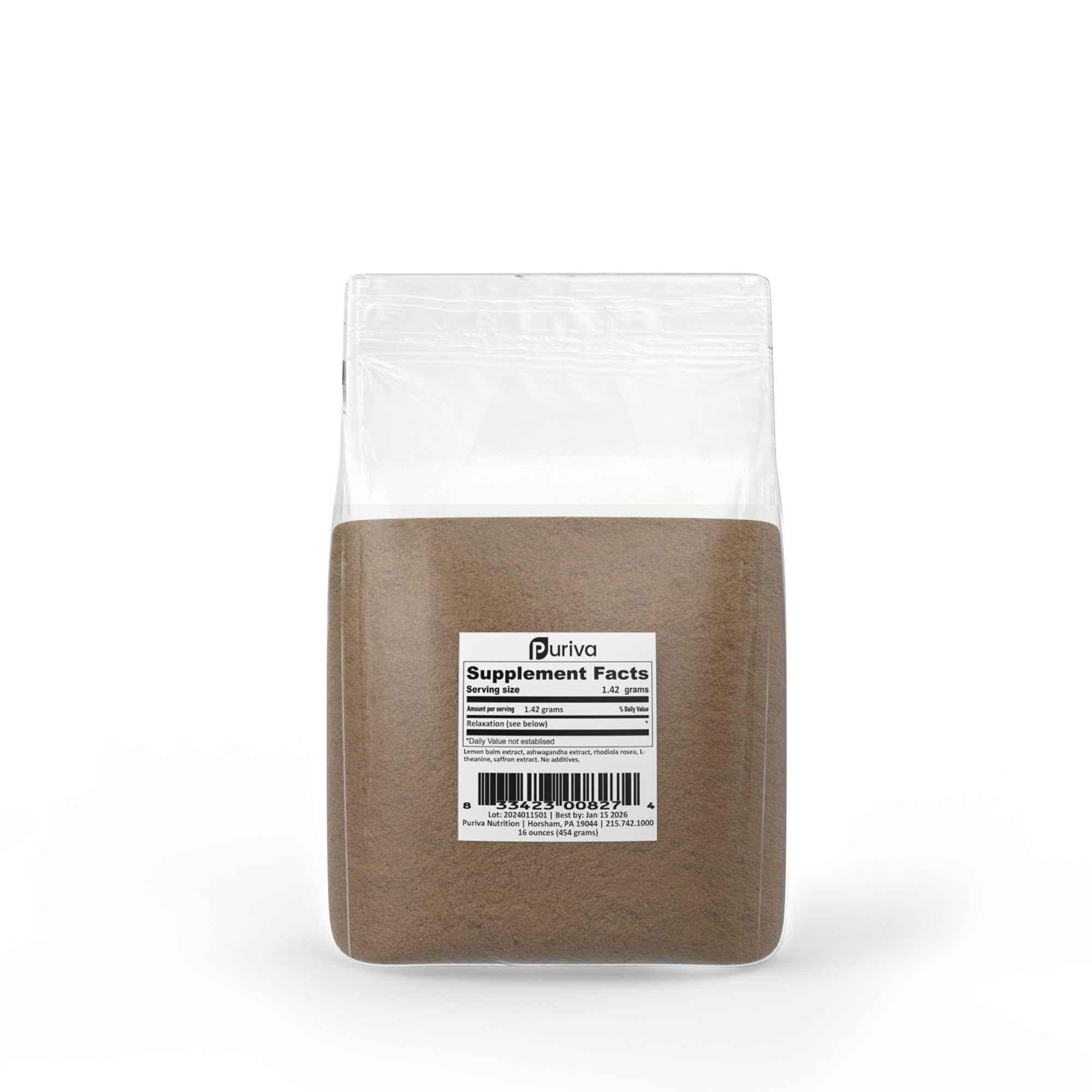 Relaxation powder, 1 pound, by Puriva Nutrition