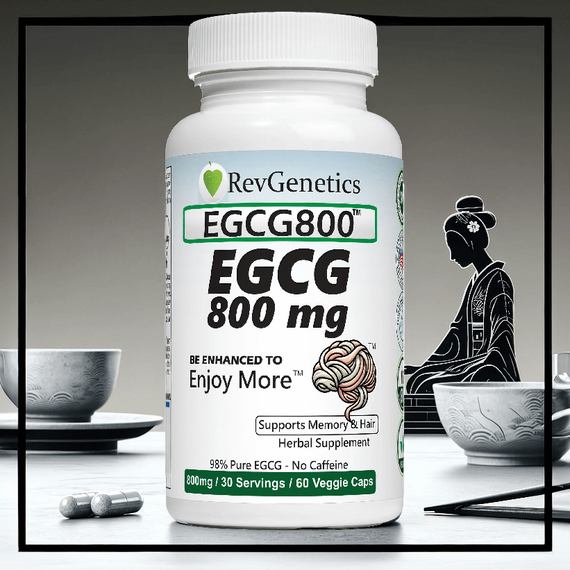 EGCG 800mg Caffeine-Free: Green Tea Extract for Cellular Health by RevGenetics