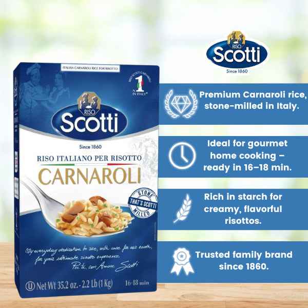 Riso Scotti, Carnaroli Rice Box, 2.2 lb (1 kg)