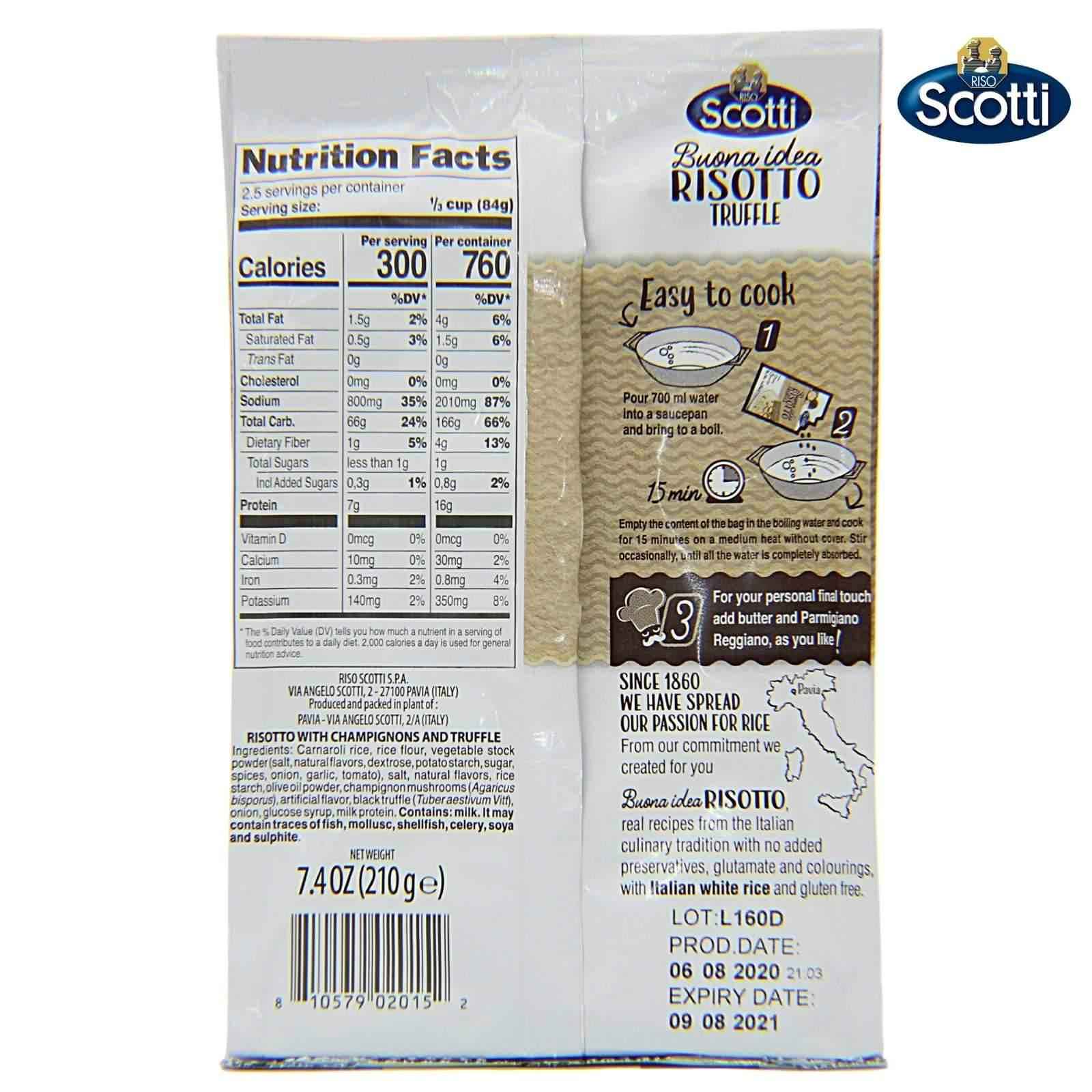 Riso Scotti Buona Idea Ready Risotto 15 Minute (Truffle) – 7.4 oz (2 Servings)