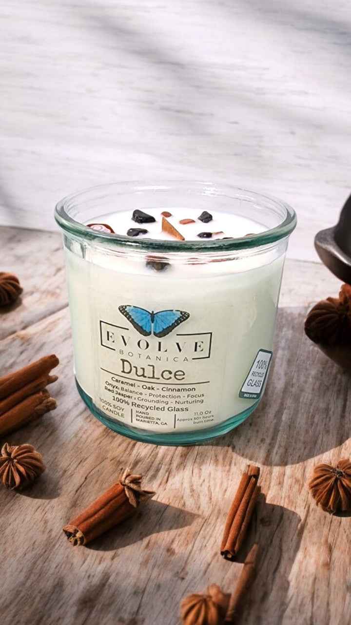Rocks Candle - Dulce (Wood Wick Red Jasper & Onyx Gemstone Soy Candle)