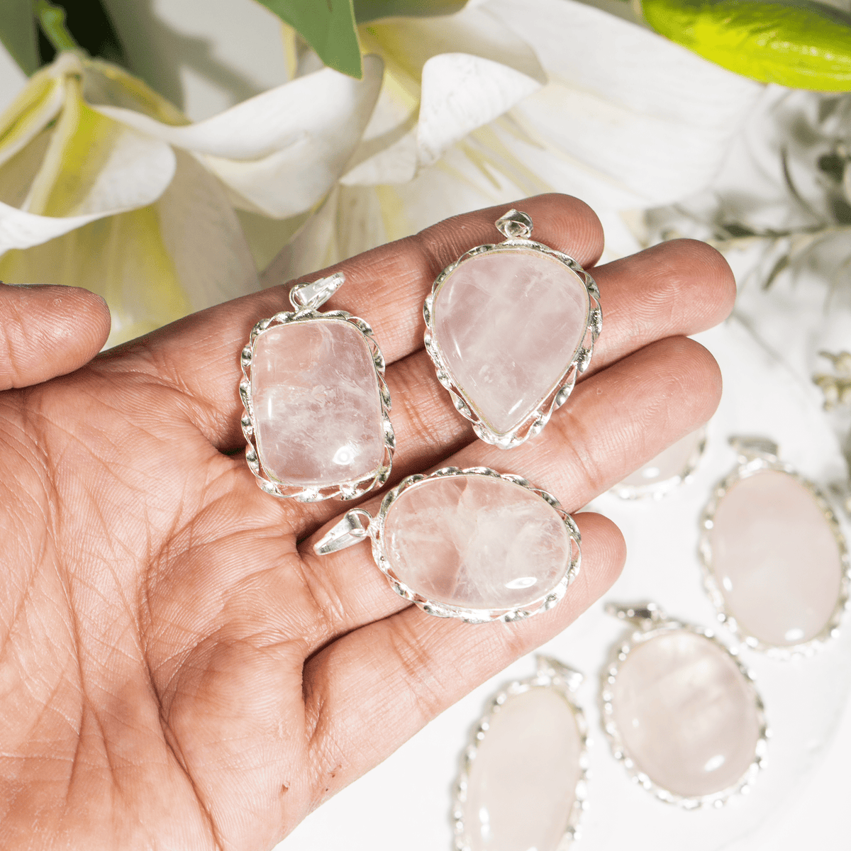 Rose Quartz Pendants – Natural Crystal Pendants Healing Gemstone Pendants DestGlow