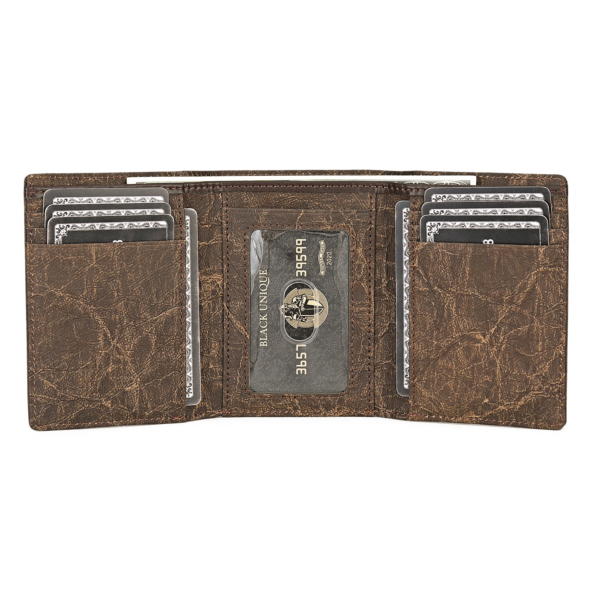 Italian Kraft Paper Sustainable Vegan Trifold Wallet DestGlow