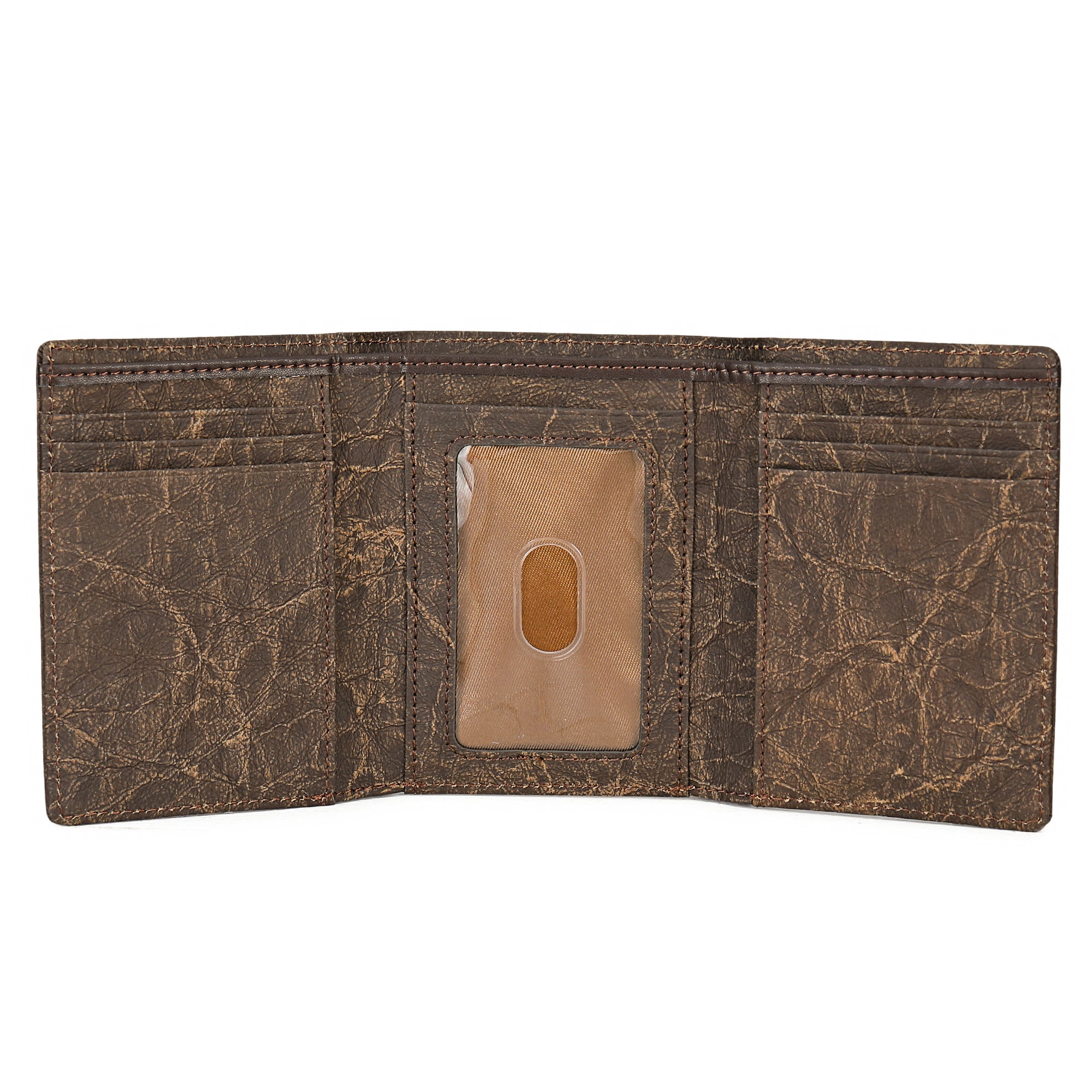 Italian Kraft Paper Sustainable Vegan Trifold Wallet DestGlow
