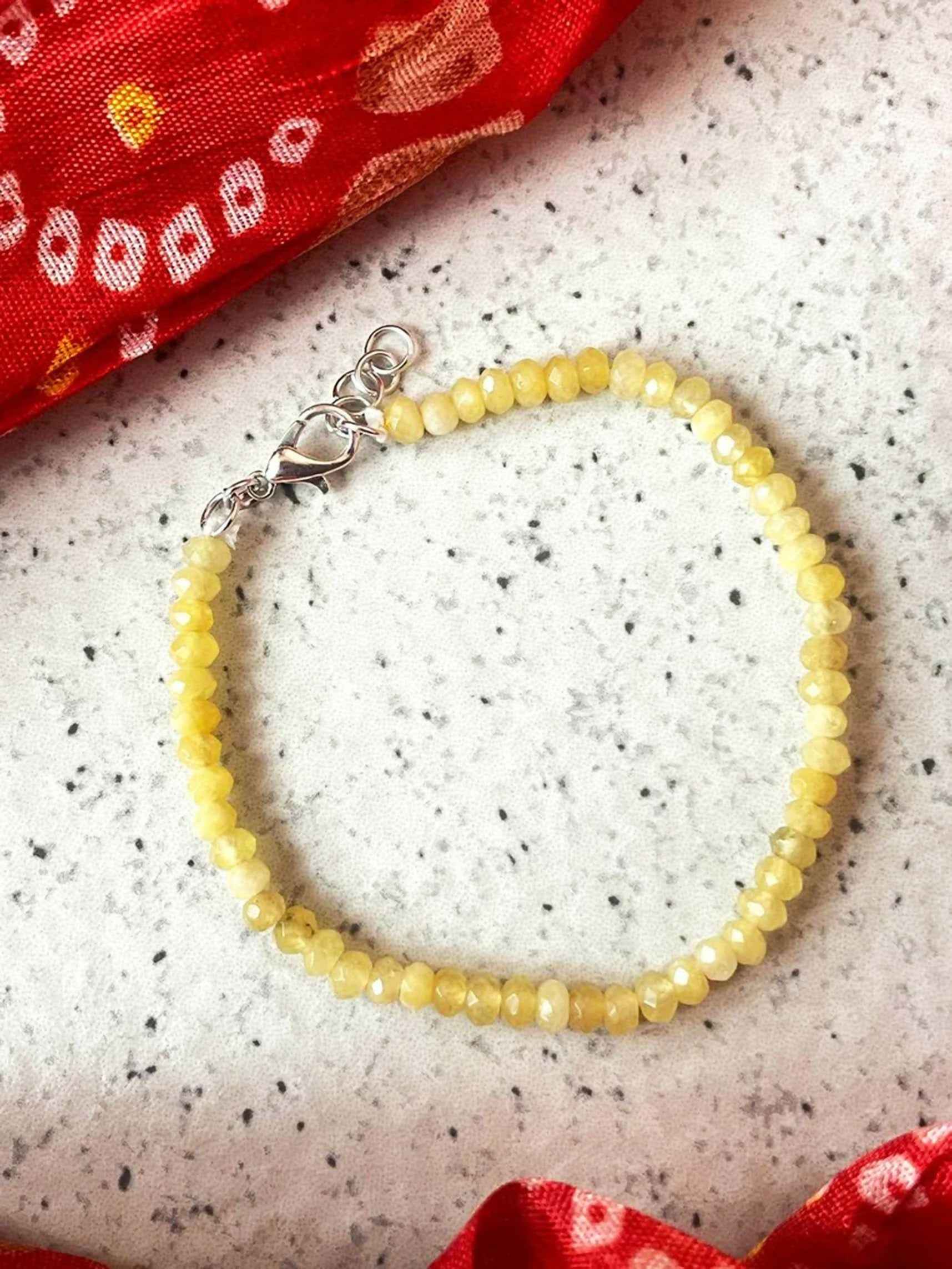 Joban Fashion Light Yellow Glass Glass Beads Trendy Bracelets