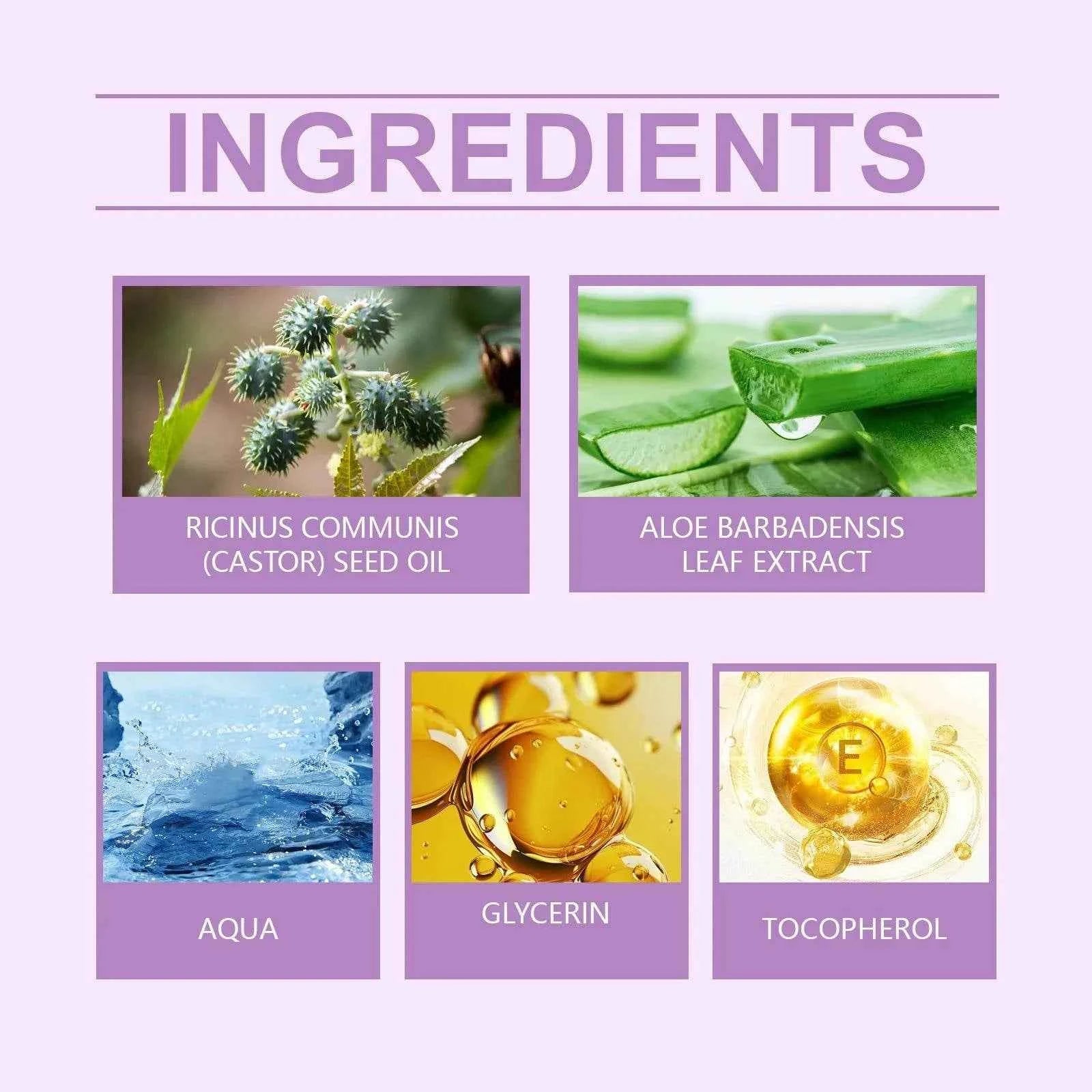 Black Castor Oil Essential Oil Makes Hair Smooth and Shiny. Multi-effect Care Essential Oil Suitable for Body Hair and Eyelashes