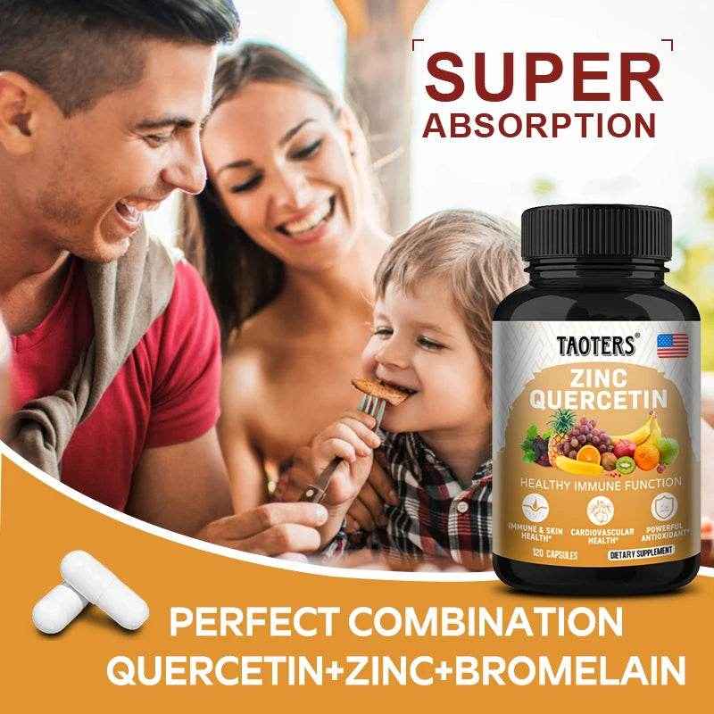 Quercetin Antioxidant Supplements Lung Support Cardiovascular Skin Health Immune Function Anti-Inflammatory Beauty & Health Zinc