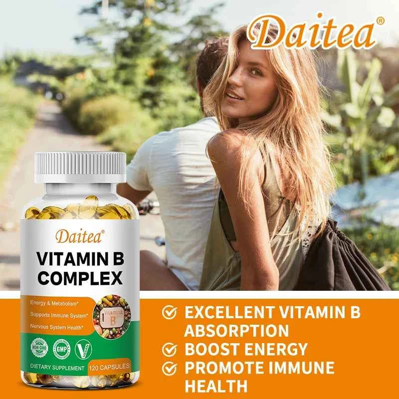 Vitamin B Complex - Stress, Immunity, Heart Health, Nervous System, Energy Metabolism Support - Non-GMO, Vegan, Gluten-Free