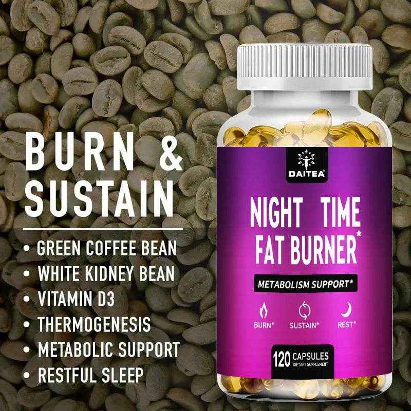 Night Fat Burner Capsules, Promote Intestinal Cleansing, Metabolism, Appetite Suppressant, Carbohydrate Blocker
