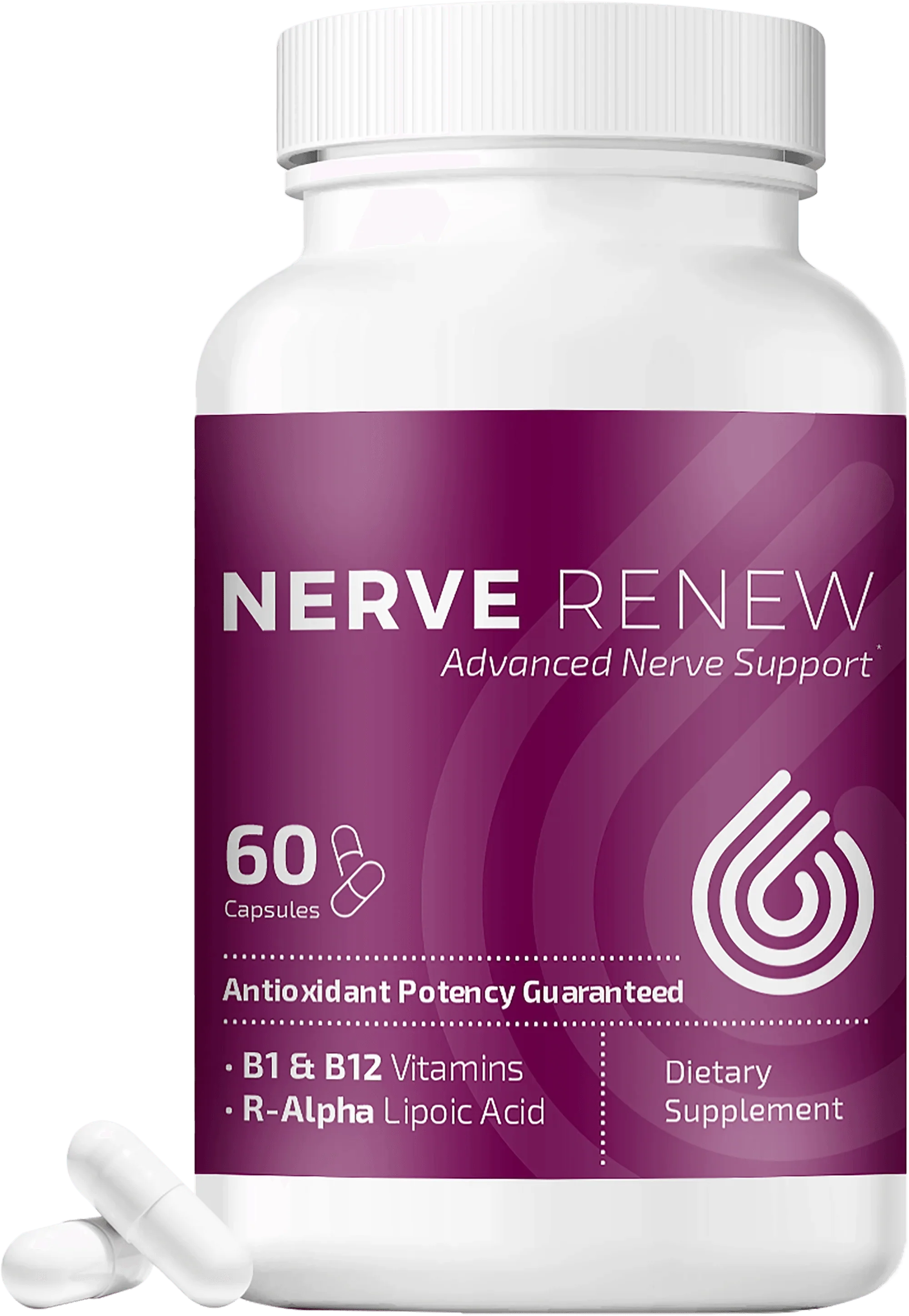 Vitamin D, Vitamin B Complex, Advanced Nerve Support - 300 mg Stabilized R-Lipoic Acid, Benfotiamine, 60 Capsules