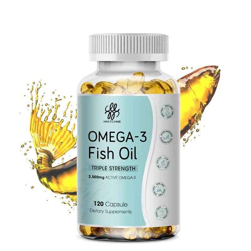 3600mg Triple Strength Omega 3 Fish Oil Supplement Rich EPA & DHA, Omega 3 Supplements for Heart, Brain & Immune Support