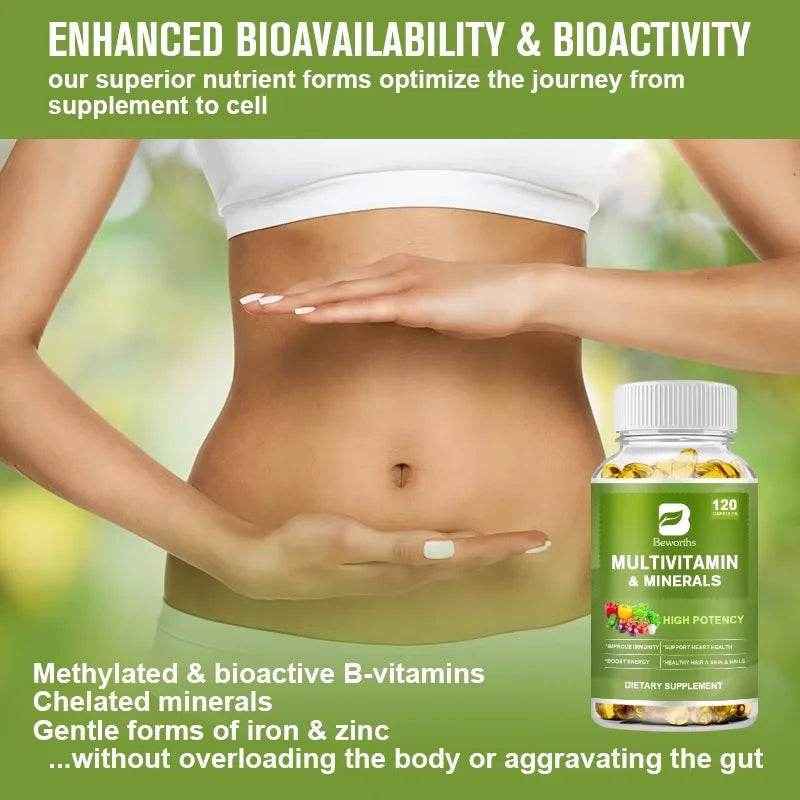 BEWORTHS Complex Vitamin Mineral Capsules Support Immune Health and Metabolic Health Comprehensive Health Support for Adults