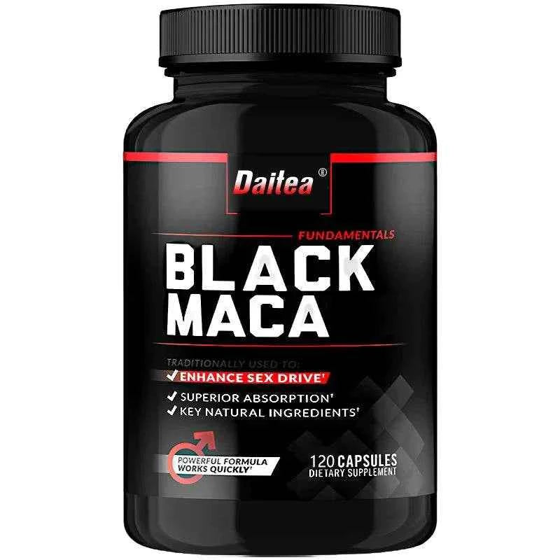 Organic Black Maca Capsules, Helps with Energy, Endurance, Mood Health, Antioxidant Support, Vegan, Non-GMO