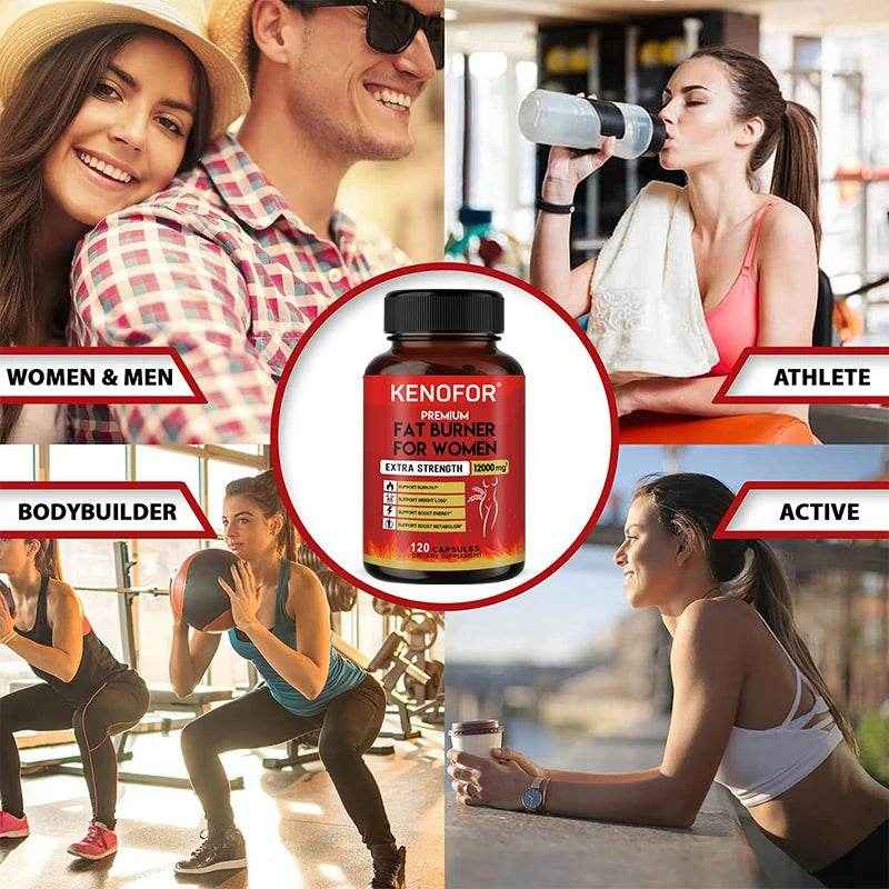 KENOFOR Fat Burner Supplement - Supports Weight Management, Increases Energy, Boosts Metabolism and Detoxification 12000 Mg