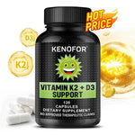 D3+K2 Supplement - 2-in-1 Natural Vitamins - Promotes Nutrient Absorption and Bone, Nervous System, and Cardiovascular Health