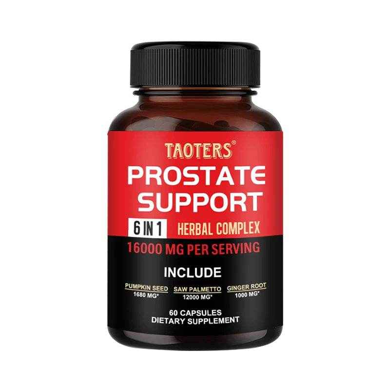 6 in 1 Herbal Capsules 16000mg - Prostate Supplement, Helps with Urinary Tract Control, Relieves Inflammation