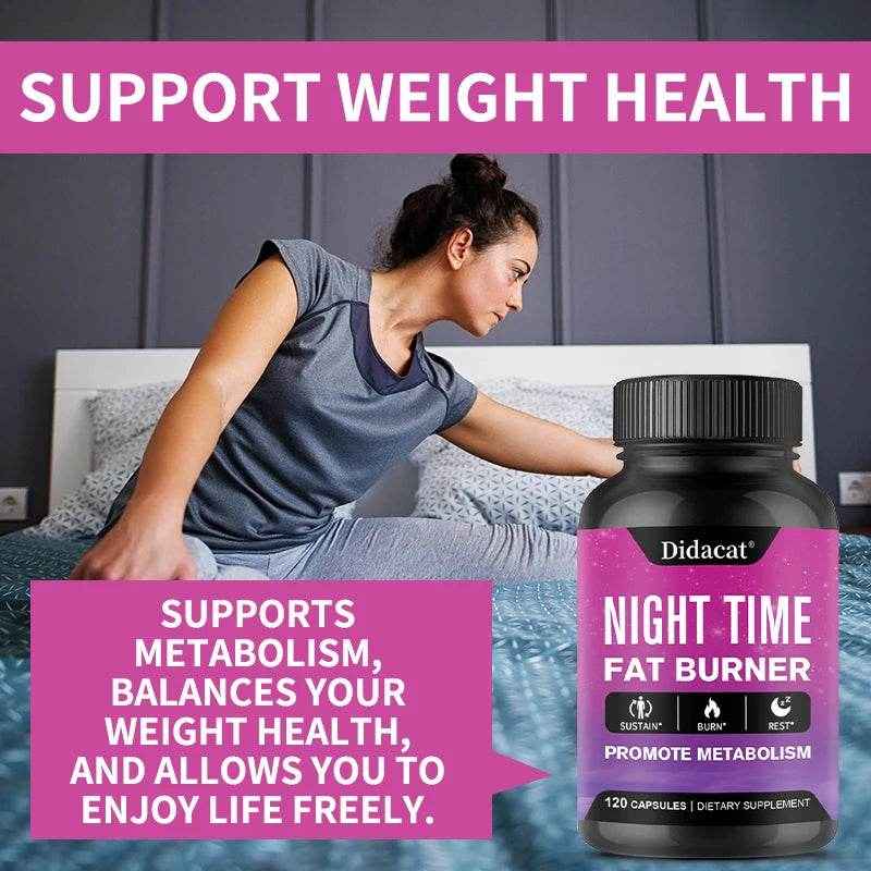 Didacat Nighttime Fat Burner - Helps Promote Metabolic Cleansing,Detoxification, Muscle Mass, Healthy Digestion