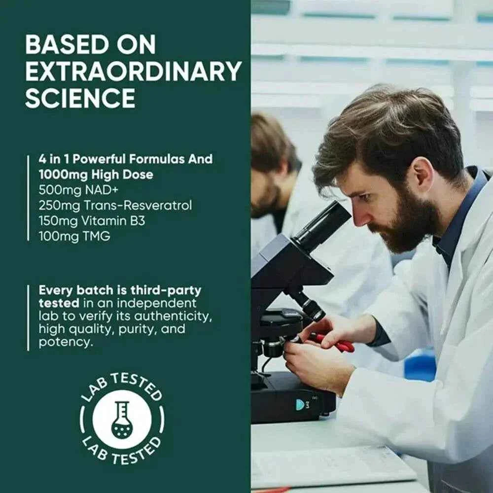 NAD Supplements, Supplements with Resveratrol + Vitamin B3, Nad Plus Boost Supplements - Supports Cellular Health