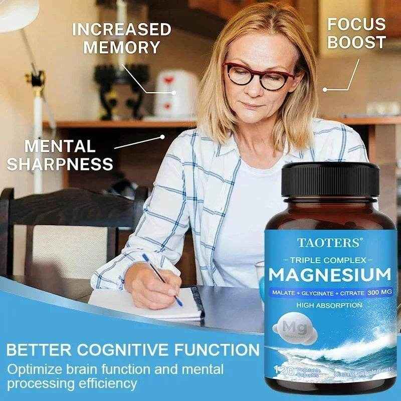 Magnesium Complex - 3-in-1 Formula with Malic Acid, Glycine and Citric Acid To Support Heart Health, Energy and Mood
