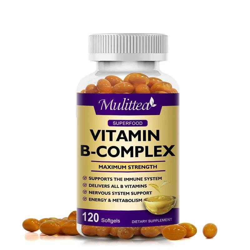Mulittea Vitamin B Complex Capsules Help Relieve Fatigue Improve Digestion Reduce Stress Better Mood Support Immune Supplement
