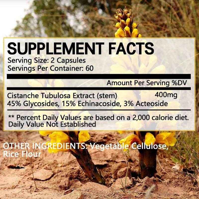 Cistanche Tubulosa Supplement 400MG - Mood, Endurance, Athletic Performance, Energy and Muscle Strength Support