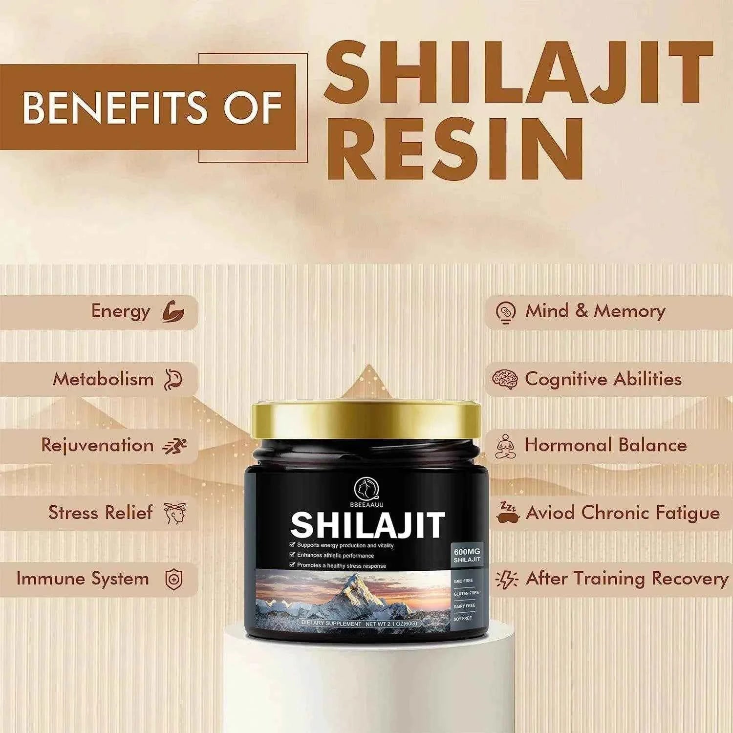 BBEEAAUU Himalaya Shilajit Original High in Trace Minerals & Fulvic Acid for Energy,Muscle Strength&Immunity,Endurance for Adult