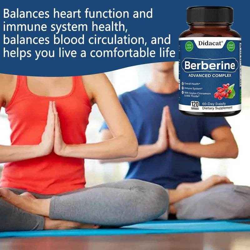 Didacat Berberine Supplement - Balance Blood Circulation, Support Heart Function Health - 120 Capsules