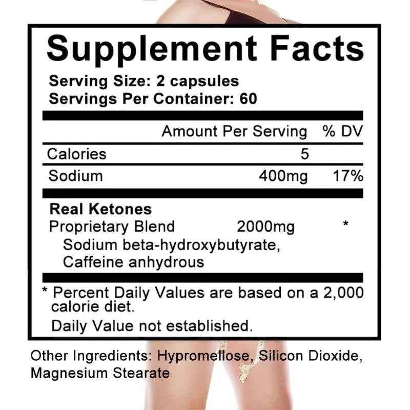 Real Ketones Proprietary Blend, Advanced Weight Loss Supplement, Supports Natural Weight Loss, Boosts Metabolism, 120 Capsules