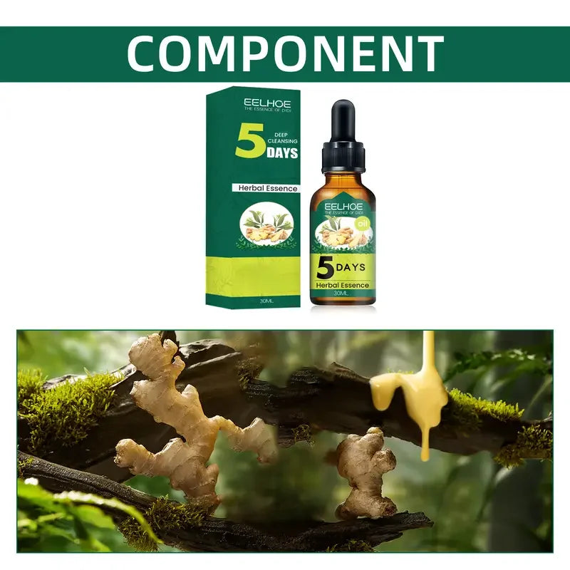 5 Days Ginger Hair Growth Oil Nourish Hydrating Hair Follicles Strengthen Hair Roots Increase Hair Luster Nutrition Essence 2pcs by Roksy