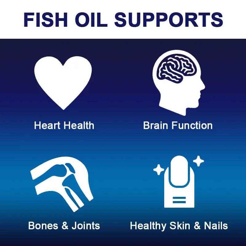 Alliwise Omega 3 Fish Oil Capsules Helps Brain & Cardiovascular System, Relief Eye Fatigue, Improve Cognitive & Learning Ability